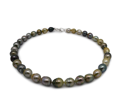 8-10mm Baroque Quality Tahitian Cultured Pearl Necklace in 16-inch Multicolor