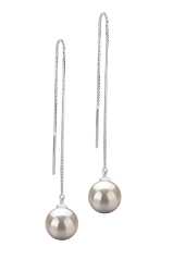8-9mm AAAA Quality Freshwater Cultured Pearl Earring Pair in Dottie White