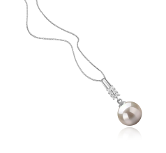 9-10mm AAAA Quality Freshwater Cultured Pearl Pendant in Thelma White