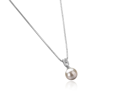 8-9mm AAAA Quality Freshwater Cultured Pearl Pendant in Nerea White