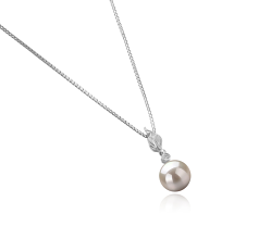 8-9mm AAAA Quality Freshwater Cultured Pearl Pendant in Miriah White