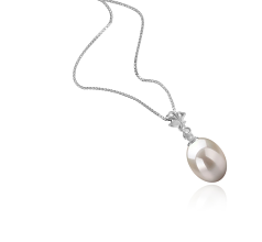 9-10mm AAA Quality Freshwater Cultured Pearl Pendant in Alaska White