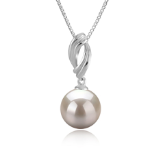 9-10mm AAAA Quality Freshwater Cultured Pearl Pendant in Shamara White