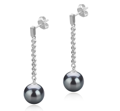 10-11mm AAA Quality Tahitian Cultured Pearl Earring Pair in Porsha Black