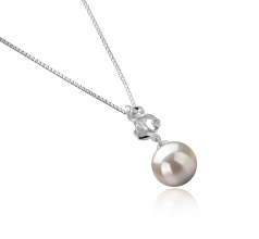 10-11mm AAAA Quality Freshwater Cultured Pearl Pendant in Niamh White