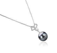 10-11mm AAA Quality Tahitian Cultured Pearl Pendant in Dorothy Black