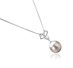 10-11mm AAAA Quality Freshwater Cultured Pearl Pendant in Dorothy White