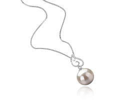 10-11mm AAAA Quality Freshwater Cultured Pearl Pendant in Belinda White