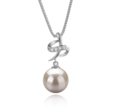 10-11mm AAAA Quality Freshwater Cultured Pearl Pendant in Bridget White