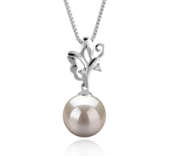 9-10mm AAAA Quality Freshwater Cultured Pearl Pendant in Braith White