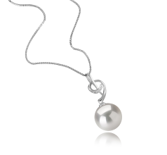 11-12mm AAAA Quality Freshwater - Edison Cultured Pearl Pendant in Sofie White