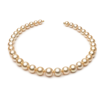 9.3-13.3mm AA Quality South Sea Cultured Pearl Necklace in 18-inch Gold