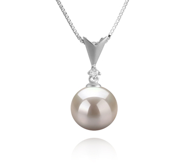 9-10mm AAAA Quality Freshwater Cultured Pearl Pendant in Ailani White