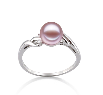 6-7mm AAAA Quality Freshwater Cultured Pearl Ring in Andrea Lavender