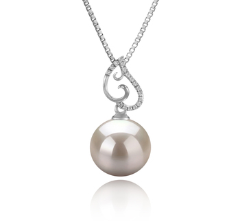 10-11mm AAAA Quality Freshwater Cultured Pearl Pendant in Belinda White