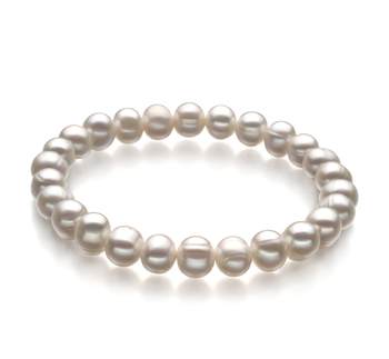 6-7mm A Quality Freshwater Cultured Pearl Bracelet in Bliss White