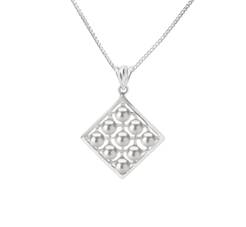 3-4mm المياه العذبة قلادة in كاري أبيض 3-4mm المياه العذبة قلادة in كاري أبيض