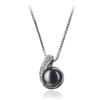 7-8mm AA Quality Freshwater Cultured Pearl Pendant in Claudia Black