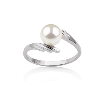 6-7mm AAA Quality Japanese Akoya Cultured Pearl Ring in Daron White