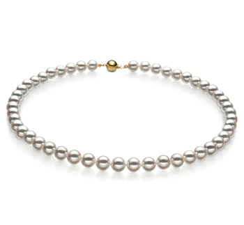 7-7.5mm Hanadama - AAAA Quality Japanese Akoya Cultured Pearl Necklace in Hanadama 18-inch White