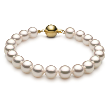 7.5-8mm Hanadama - AAAA Quality Japanese Akoya Cultured Pearl Bracelet in Hanadama 7-inch White