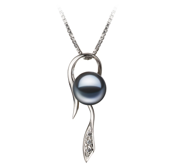 7-8mm AAAA Quality Freshwater Cultured Pearl Pendant in Jennifer Black