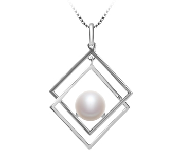 8-9mm AAA Quality Freshwater Cultured Pearl Pendant in Lilian White