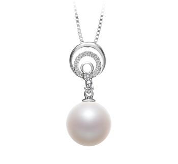 10-11mm AAAA Quality Freshwater Cultured Pearl Pendant in Meredith White