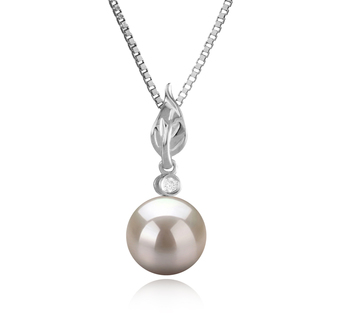 8-9mm AAAA Quality Freshwater Cultured Pearl Pendant in Miriah White