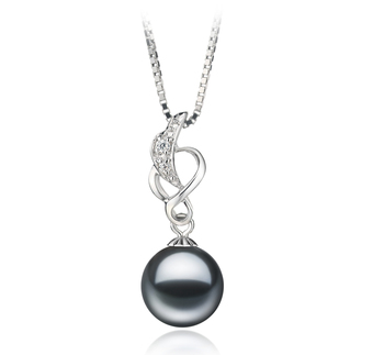 9-10mm AA Quality Freshwater Cultured Pearl Pendant in Naomi Black