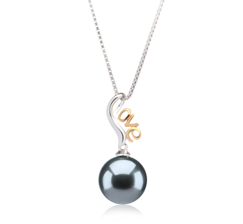 10-10.5mm AAA Quality Tahitian Cultured Pearl Pendant in Nelia Black