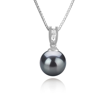 8-9mm AAAA Quality Freshwater Cultured Pearl Pendant in Nerea Black