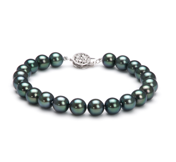 7.5-8mm AAA Quality Japanese Akoya Cultured Pearl Bracelet in Black