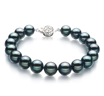 8-8.5mm AA Quality Japanese Akoya Cultured Pearl Bracelet in Black