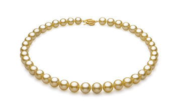 9-11.8mm AAA Quality South Sea Cultured Pearl Necklace in Gold