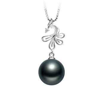 10-11mm AAA Quality Tahitian Cultured Pearl Pendant in Phoenix Black