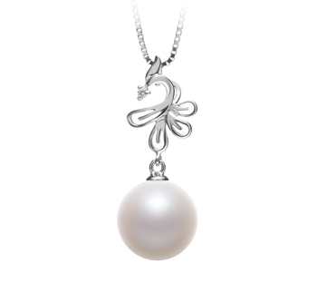 10-11mm AAAA Quality Freshwater Cultured Pearl Pendant in Phoenix White