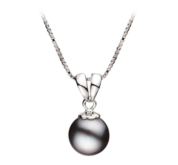 9-10mm AA Quality Freshwater Cultured Pearl Pendant in Sally Black