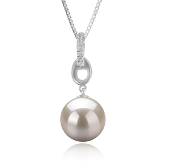 9-10mm AAAA Quality Freshwater Cultured Pearl Pendant in Sierra White