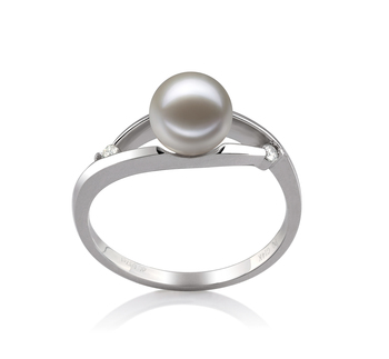 6-7mm AAAA Quality Freshwater Cultured Pearl Ring in Tanya White