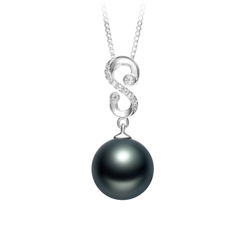 10-11mm AAA Quality Tahitian Cultured Pearl Pendant in Virginia Black